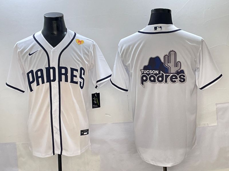 Men 2025 San Diego Padres Blank White Game Nike MLB Jersey style 9